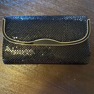 Black Shimmy Clutch with strap